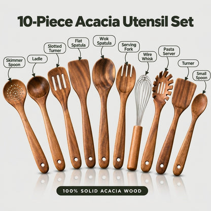 Wooden Acacia Utensil Set
